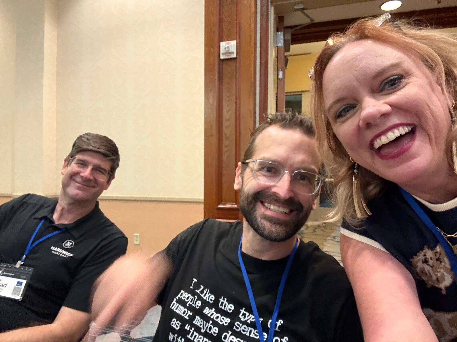 Attendees grabbing a selfie between classes